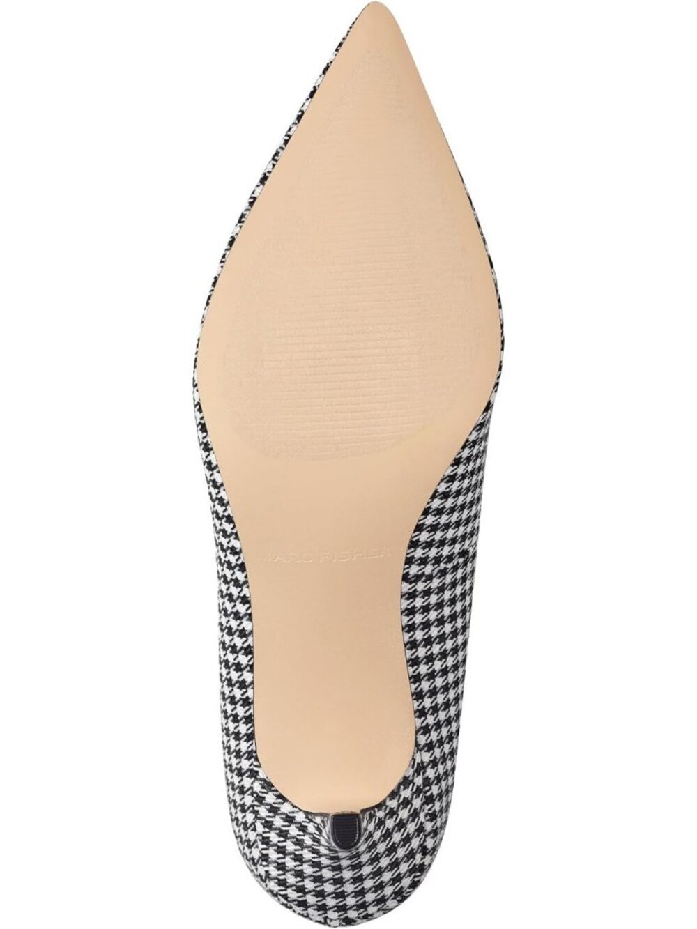 Womens Black White Houndstooth Pointed Toe Alola Casual Pumps Pull On Heel Shoes - Picture 4 of 6